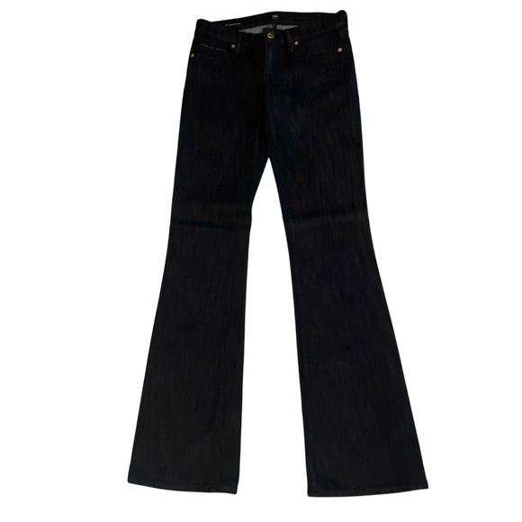 COH Kelly Stretch Low Waist Bootcut Coated Blue Luxury Denim Flare Jeans Sz 26 - Picture 1 of 10